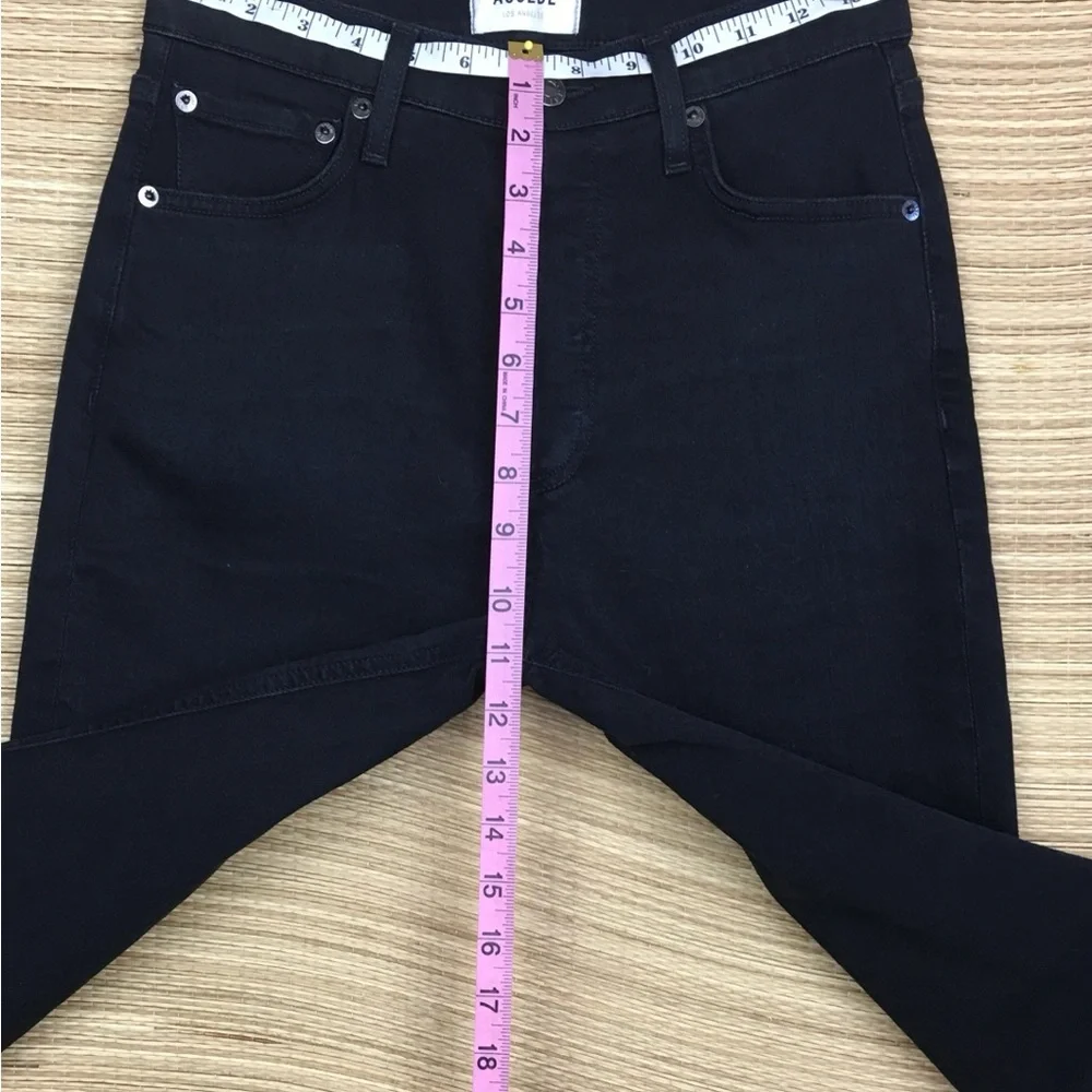 AGOLDE Nico High Rise Slim Jeans In Black Wash Size 26 - Picture 10 of 11